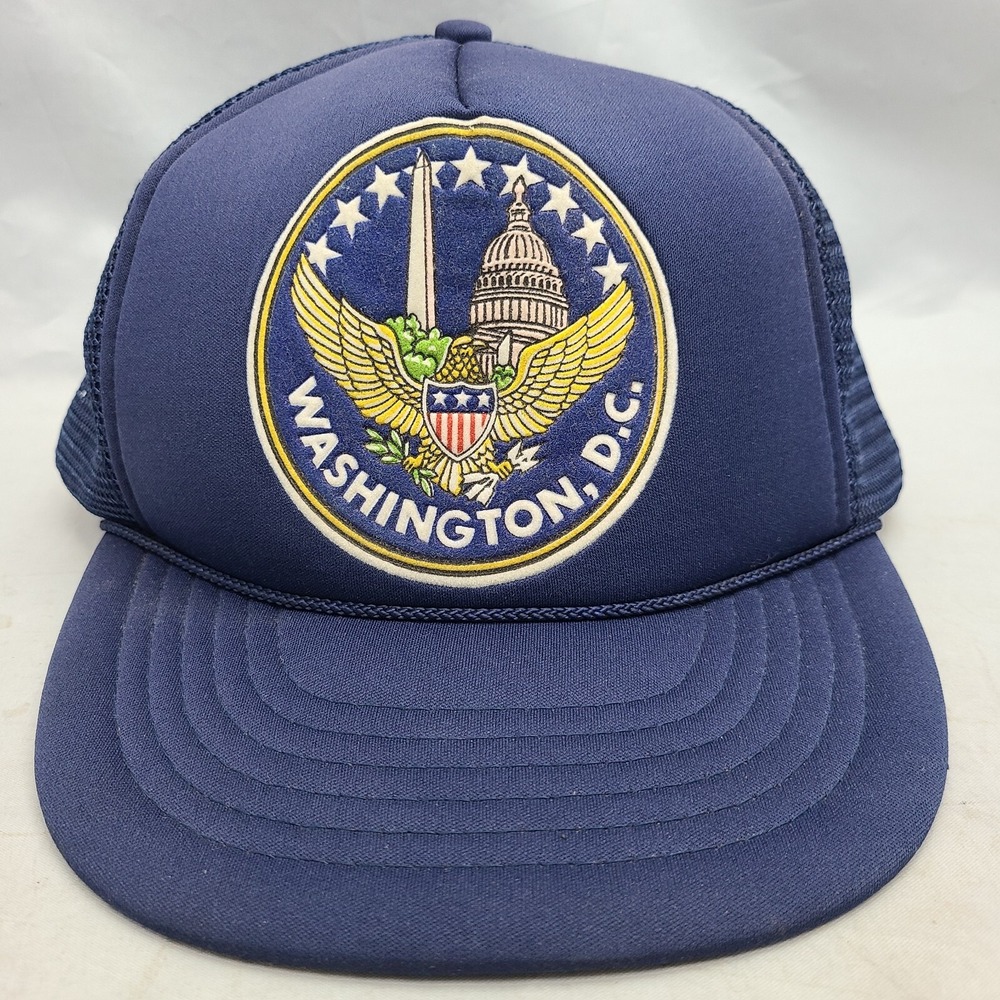 Washington DC Vintage Mesh Snapback Hat Cap Seal Rope‎
